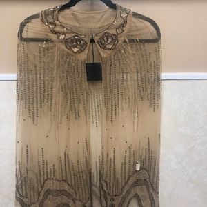 Anna Sui Gold Beaded Cape